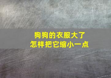 狗狗的衣服大了怎样把它缩小一点