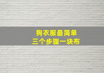 狗衣服最简单三个步骤一块布