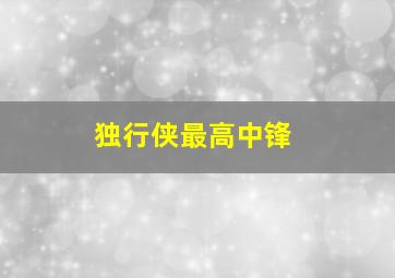 独行侠最高中锋