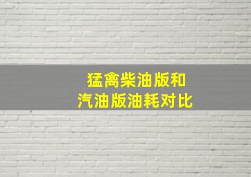 猛禽柴油版和汽油版油耗对比