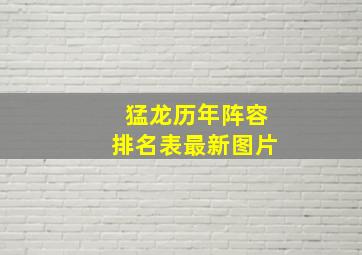 猛龙历年阵容排名表最新图片