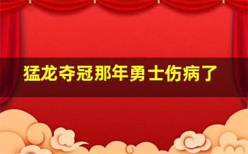 猛龙夺冠那年勇士伤病了