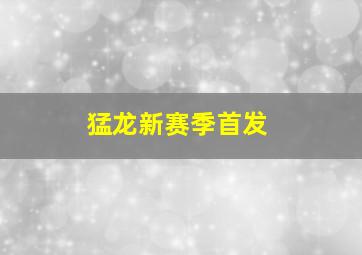 猛龙新赛季首发