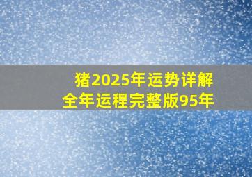 猪2025年运势详解全年运程完整版95年