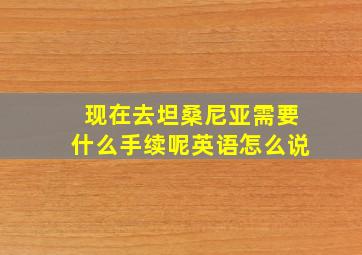 现在去坦桑尼亚需要什么手续呢英语怎么说