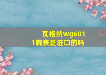 瓦格纳wg6011腕表是进口的吗