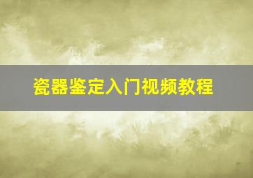 瓷器鉴定入门视频教程