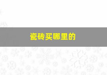 瓷砖买哪里的