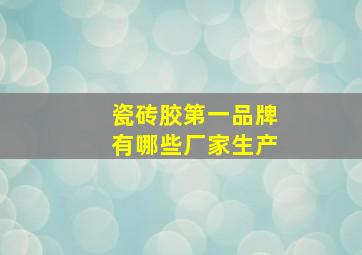 瓷砖胶第一品牌有哪些厂家生产