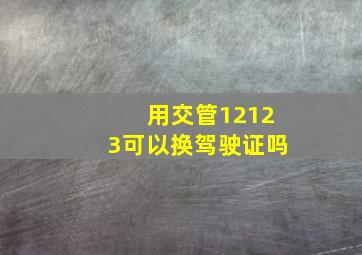 用交管12123可以换驾驶证吗