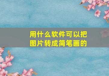 用什么软件可以把图片转成简笔画的