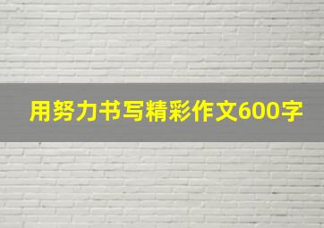 用努力书写精彩作文600字