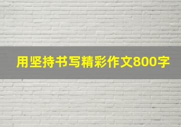 用坚持书写精彩作文800字