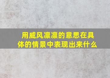 用威风凛凛的意思在具体的情景中表现出来什么