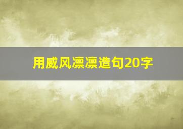 用威风凛凛造句20字