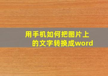 用手机如何把图片上的文字转换成word