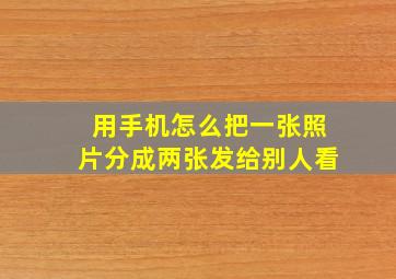 用手机怎么把一张照片分成两张发给别人看