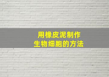 用橡皮泥制作生物细胞的方法