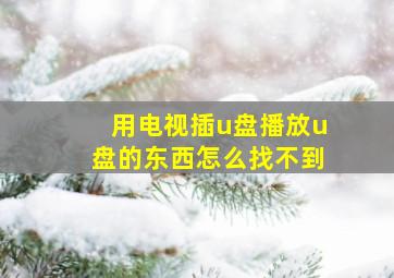 用电视插u盘播放u盘的东西怎么找不到