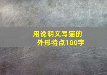 用说明文写猫的外形特点100字