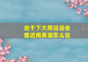 由于下大雨运动会推迟用英语怎么说