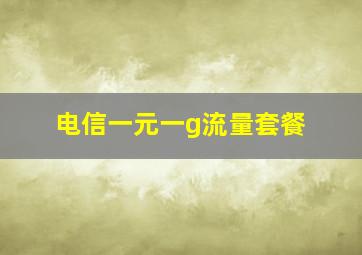 电信一元一g流量套餐