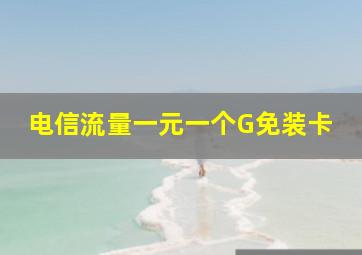 电信流量一元一个G免装卡