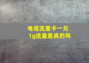 电信流量卡一元1g流量是真的吗