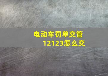 电动车罚单交管12123怎么交