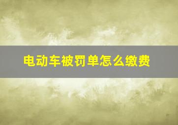 电动车被罚单怎么缴费