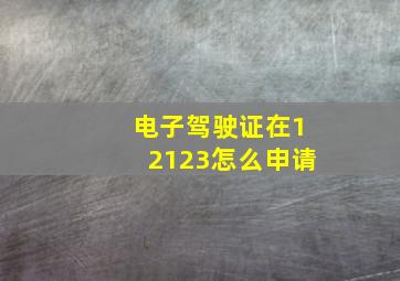 电子驾驶证在12123怎么申请