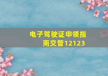 电子驾驶证申领指南交管12123