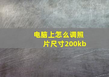 电脑上怎么调照片尺寸200kb