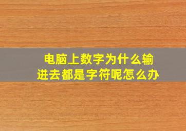 电脑上数字为什么输进去都是字符呢怎么办