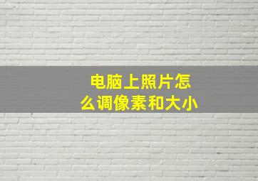 电脑上照片怎么调像素和大小