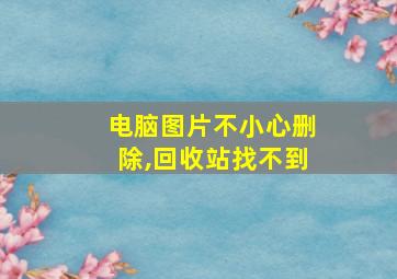 电脑图片不小心删除,回收站找不到