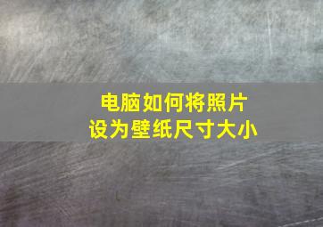 电脑如何将照片设为壁纸尺寸大小