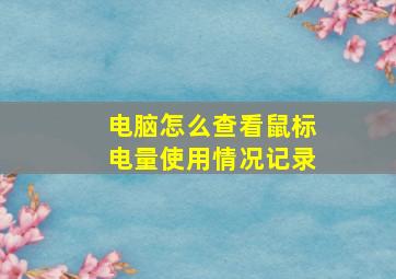 电脑怎么查看鼠标电量使用情况记录