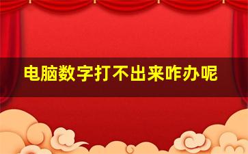 电脑数字打不出来咋办呢