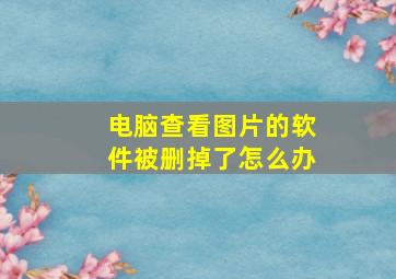 电脑查看图片的软件被删掉了怎么办