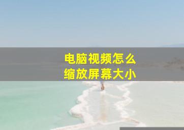 电脑视频怎么缩放屏幕大小