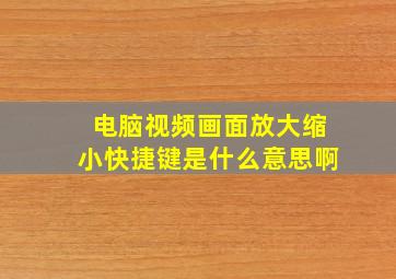 电脑视频画面放大缩小快捷键是什么意思啊