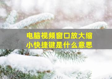 电脑视频窗口放大缩小快捷键是什么意思