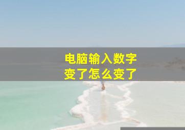 电脑输入数字变了怎么变了