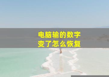 电脑输的数字变了怎么恢复