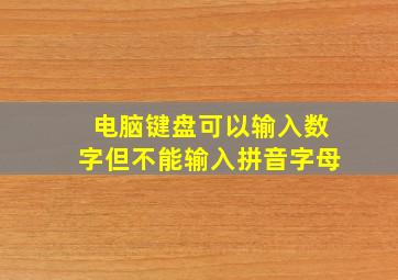 电脑键盘可以输入数字但不能输入拼音字母