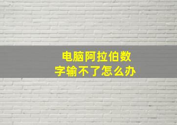 电脑阿拉伯数字输不了怎么办