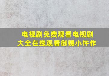 电视剧免费观看电视剧大全在线观看御赐小忤作