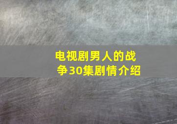 电视剧男人的战争30集剧情介绍