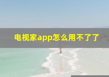 电视家app怎么用不了了